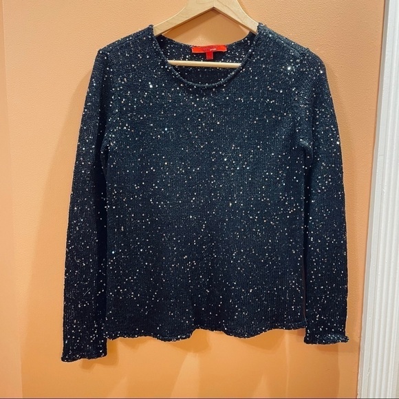 Narciso Rodriguez black sparkle sequin sweater XS long sleeve - Picture 6 of 7